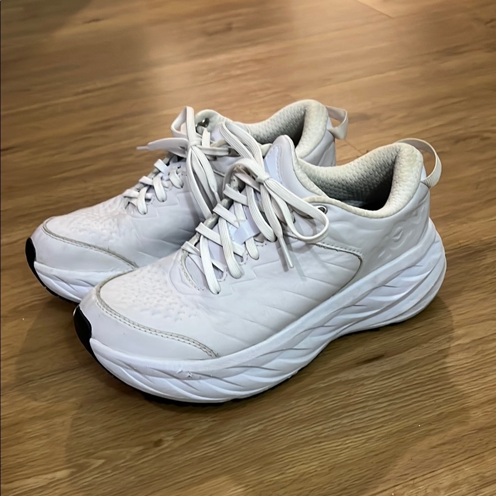 Hoka One One Bondi White Sneakers